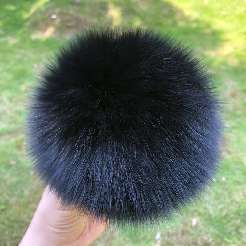 

5A quality 15cm Large Size Real DIY Fox Fur Pom Poms Raccoon Fur Pom Poms Natural Fur Ball Pom Poms For Beanies & Bags, Shoes