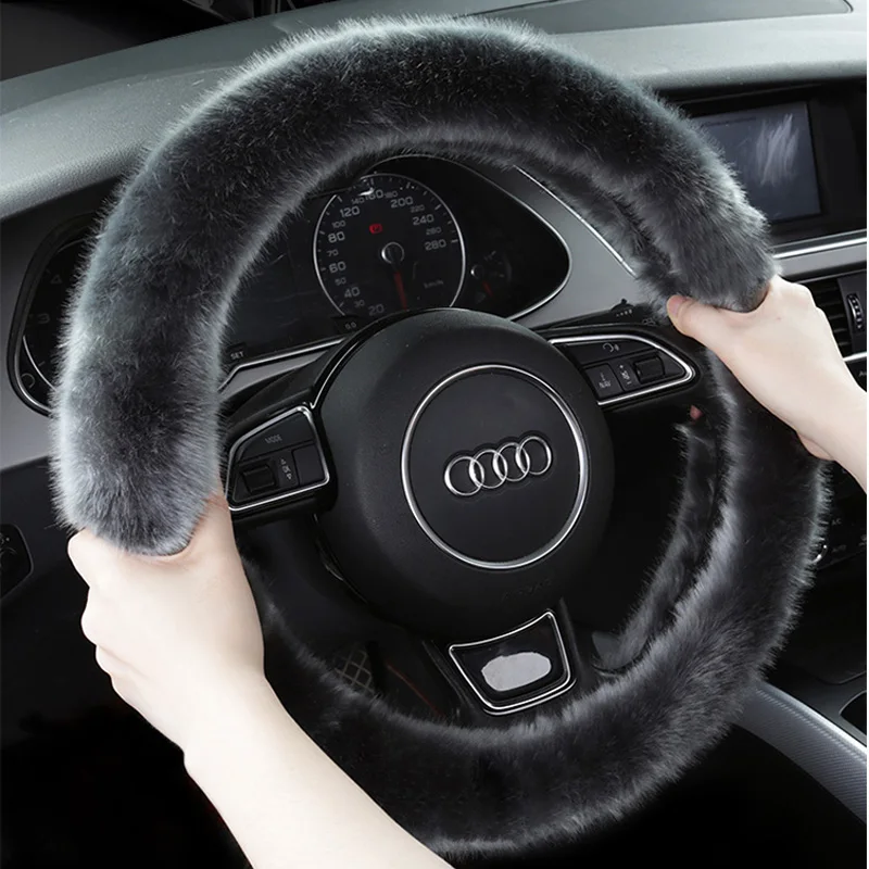 

Car Steering Wheel Covers Keep Warm in Winter Easy Install Auto Interior Accessories Fur Car-styling For Citron C-Elysee F6 X45