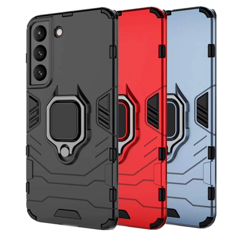 

Samsung S22 Shockproof Armor Case for Samsung S22 Ultra S22 Plus Ring Stand Silicone Phone Back Cover for Galaxy S21 S20 FE S10+