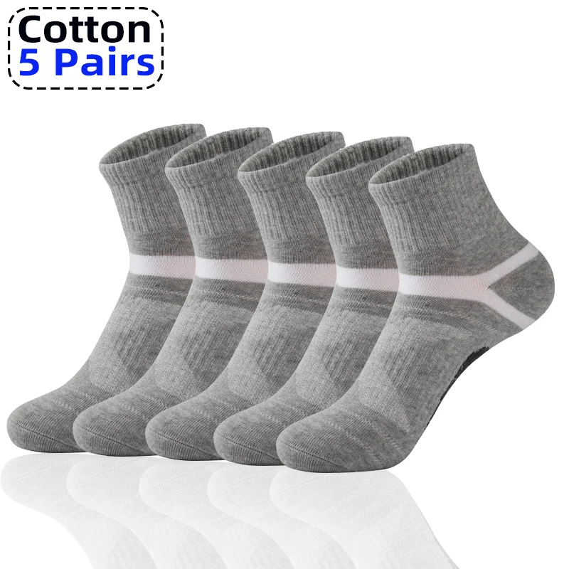 

High Quality 5Pairs/Lot Men Socks Black Cotton Breathable Fashion Casual Sports Crew Medias Man Winter Sokken Mannen Plus Size