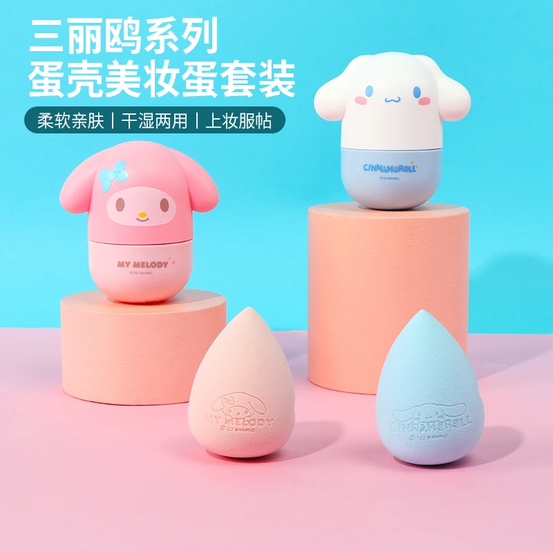 

Cartoon Sanrioed Kawaii Cinnamoroll Beauty Egg Miniso Girl Heart My Melody Makeup Puff Makeup Egg Set Girlfriend Holiday Gifts