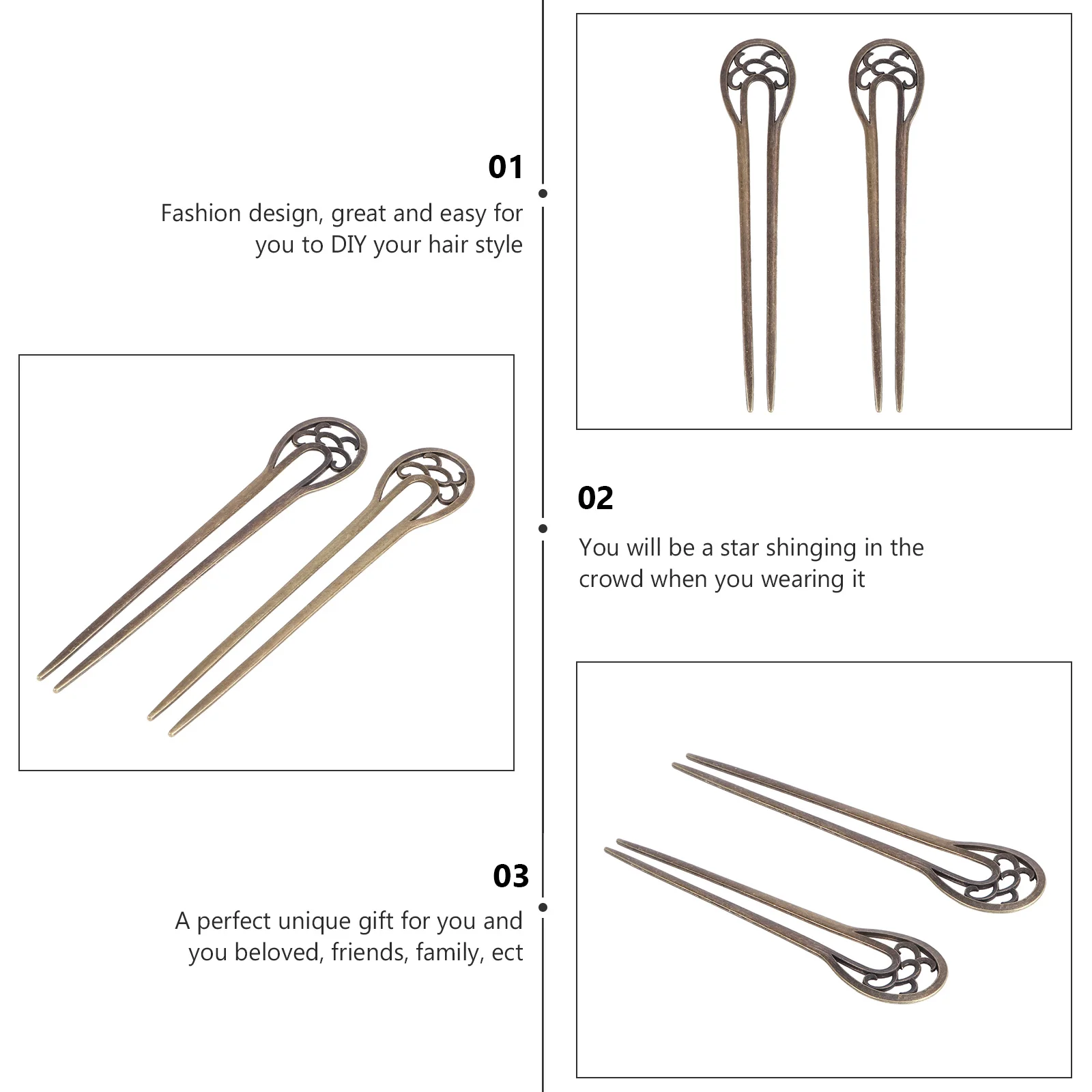 2 шт. палочки для еды украшают заколку волос в стиле ретро декоративные винтажные