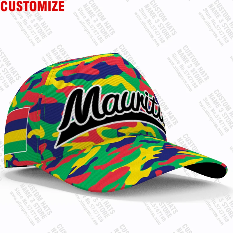 Mauritius Baseball Caps Free Custom Made Name Team Logo Mu Hats Mus Country Fishing Travel French Nation Mauritian Flag Headgear images - 6