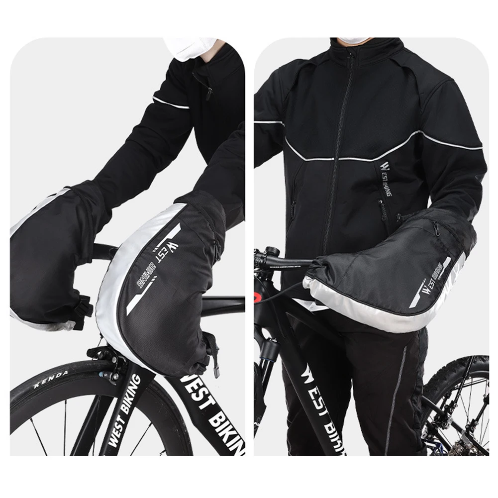 

Bicycle Warm Gloves Warm Handlebar Cover Road Bike Riding Windproof Cover Handlebar Cover Warm Handlebar Polar Fleec