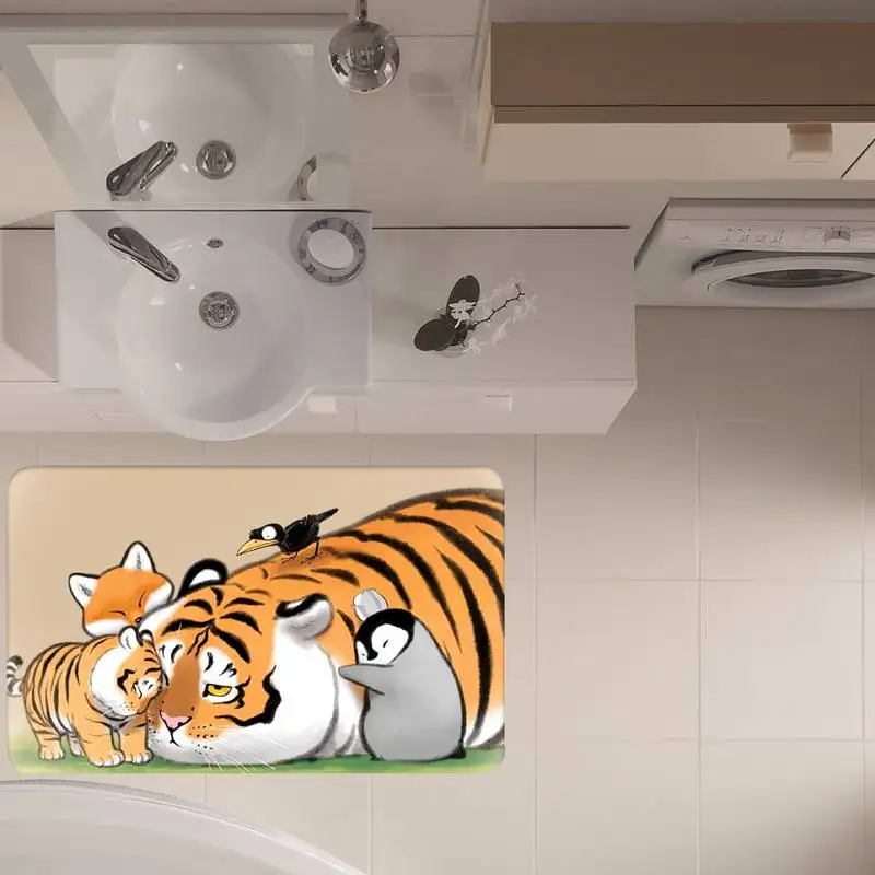 

Cartoon tiger Home Door Mat Absorbent Foot Mat Carpet Bathroom Floor Mat Print Floor Mat