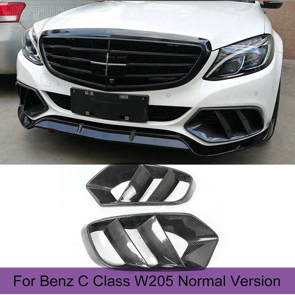 Передний бампер, Крышка вентиляционного отверстия, сетчатая рамка-гриль для Mercedes-Benz C Class W205 C180 C200, обычный бампер 2015 - 2019 из углеродного волокна Передний бампер, Крышка вентиляционного отверстия, сетчатая рамка-гриль для Mercedes-Benz C Class W205 C180 C200, обычный бампер 2015 - 2019 из углеродного волокна