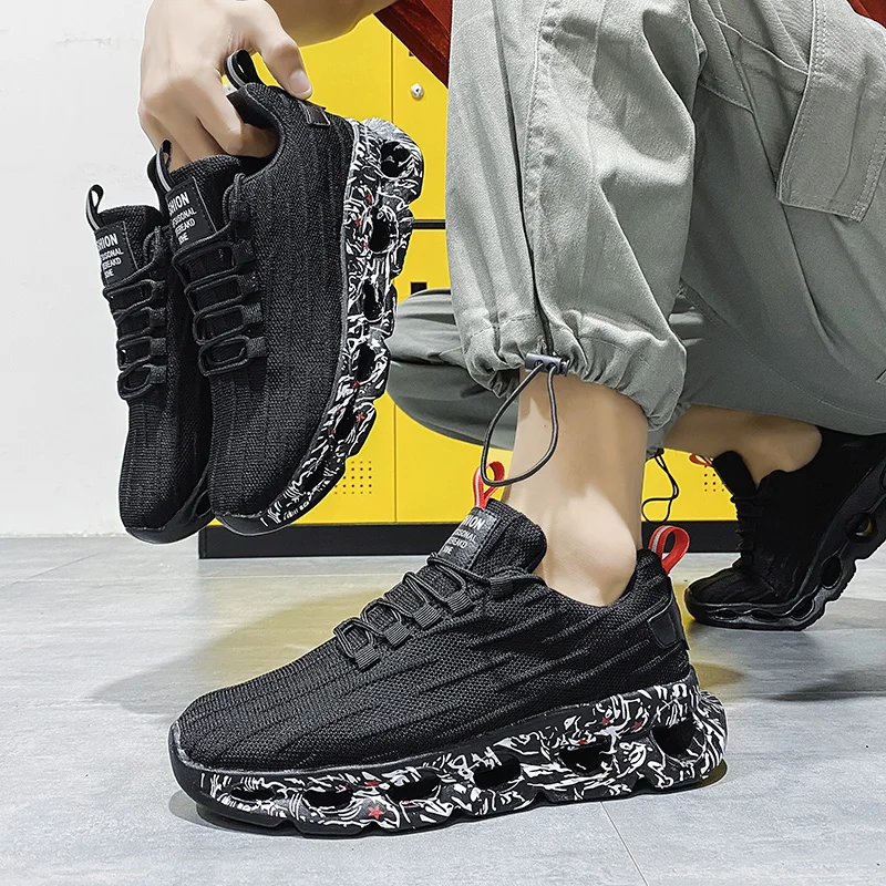 Кроссовки спортивные унисекс из сетчатого материала на толстой подошве |