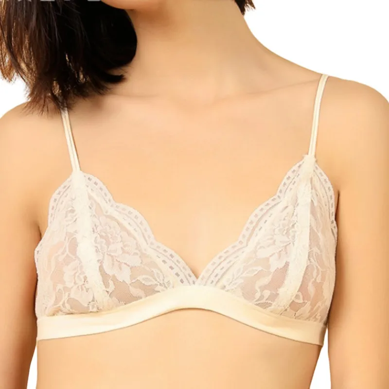 

French Bralette Push Up Bras Without Steel Ring Lace Thin Underwear Triangle Cup Sexy Bras For Women Wireless Lingerie