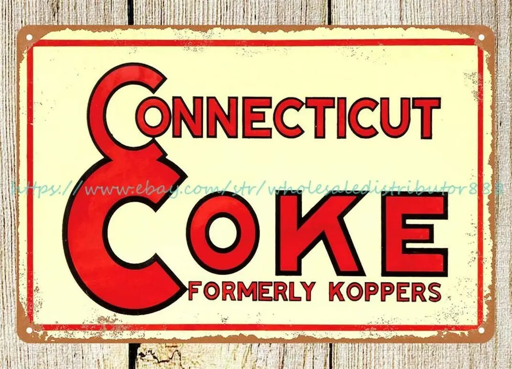 

Кокс из Коннектикута, ранее Коппер, металлический жестяной знак, Западный Декор