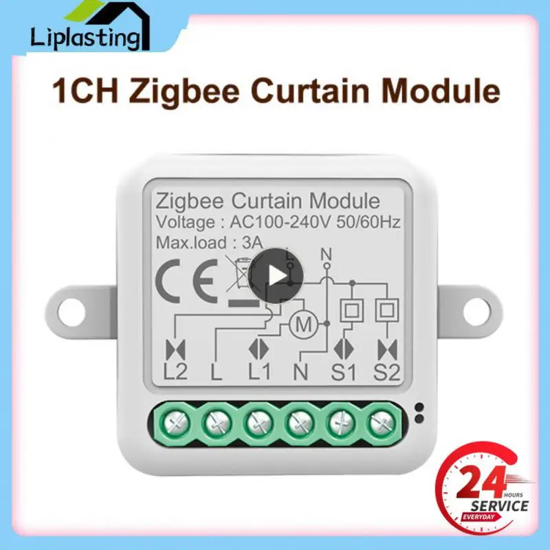 

Mini Blind Switch 3a Roller Shutter Electric Motor Switch Remote Control Zigbee Curtain Module Tuya 1/2 Gang Voice Control