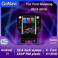 gonavi android 11 car radio dvd multimedia player for ford mustang 2015 2019 gps navigation auto stereo unit wireless carplay