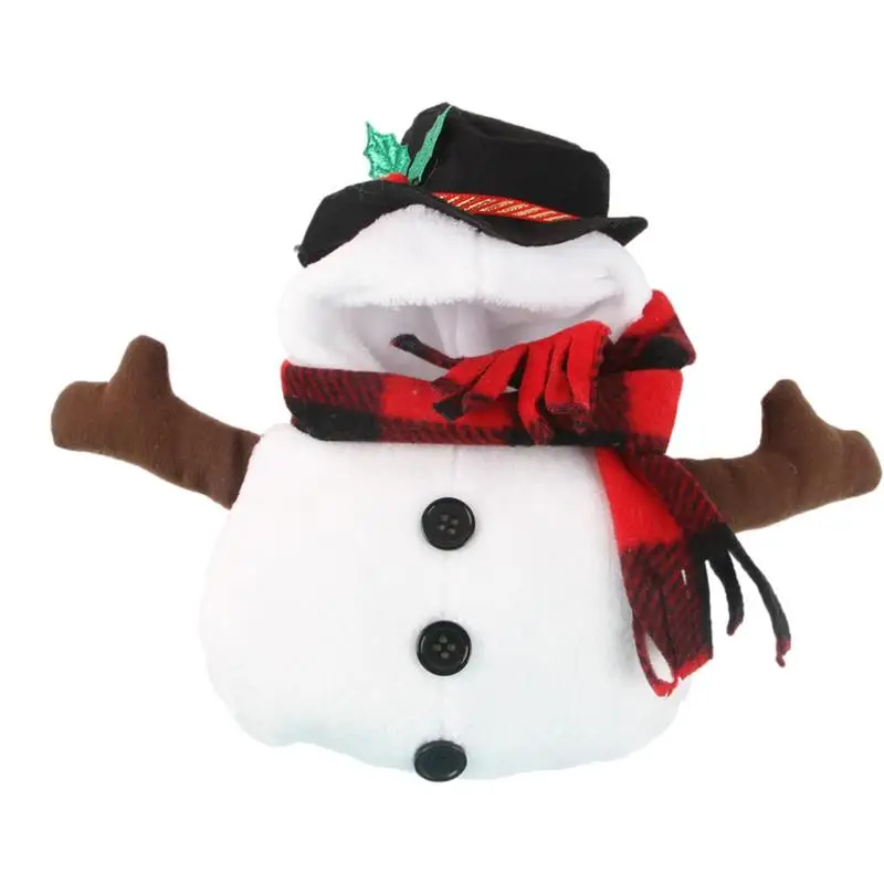

Snowman Puppy Costume Cosplay Snowman Hat For Puppy Christmas Dog Clothes Hoodie Red Plaid Christmas Dog Outfits For Small Dogs