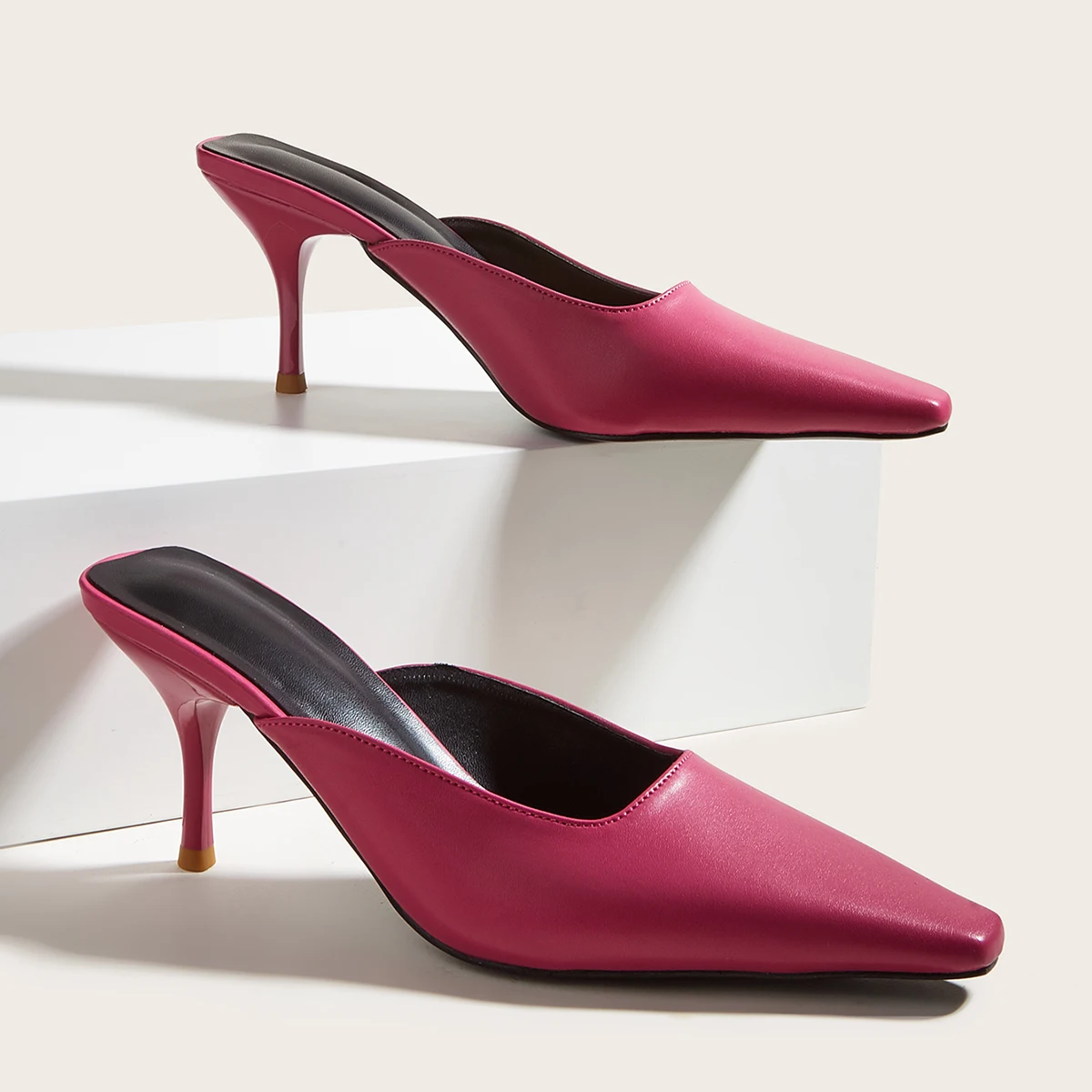 

Мюли женские на высоком каблуке, повседневные сандалии, шлепанцы, сланцы, цвет зеленый, лето 2022