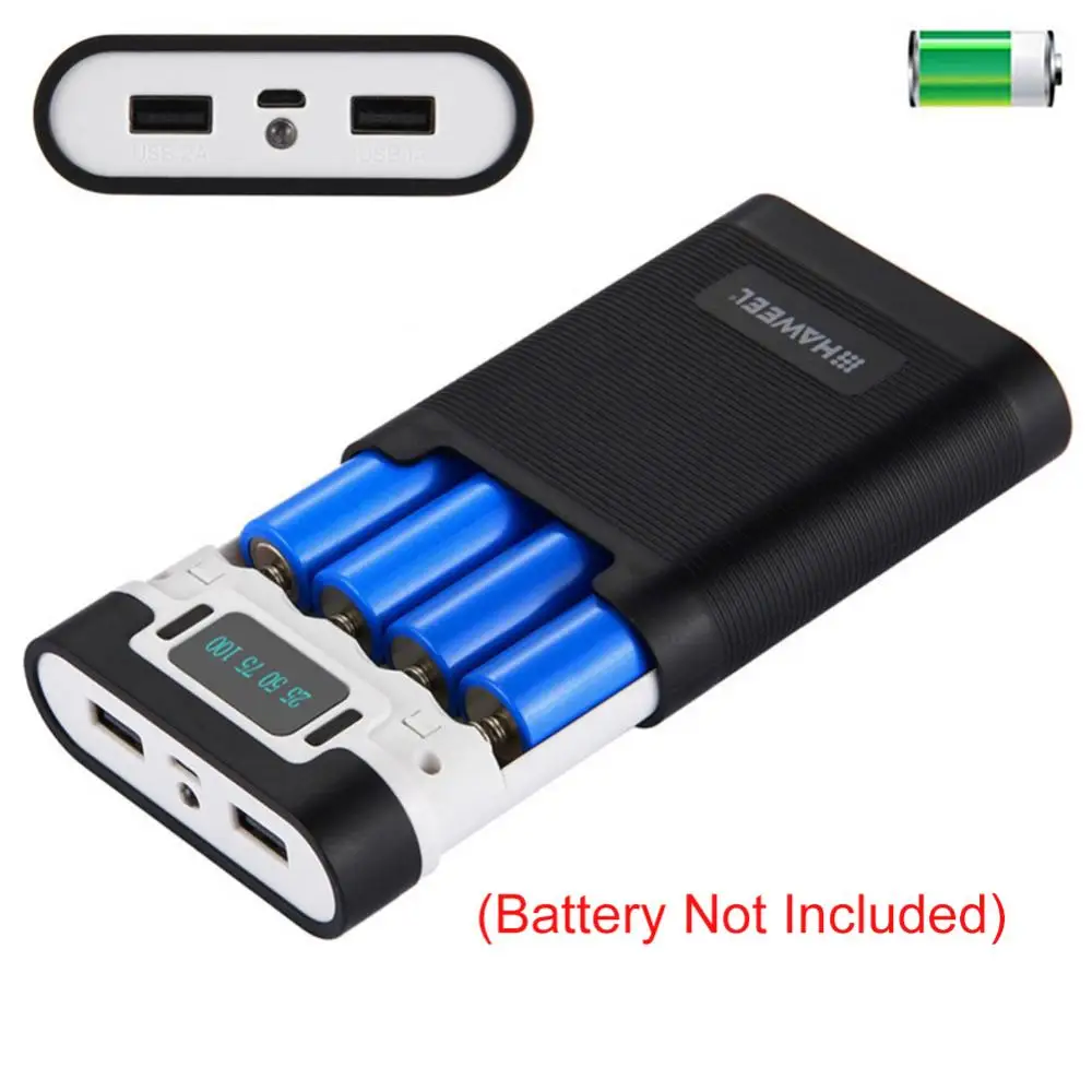 Фото Портативный корпус внешнего аккумулятора с двумя USB-портами, 5 В/18650 А №1