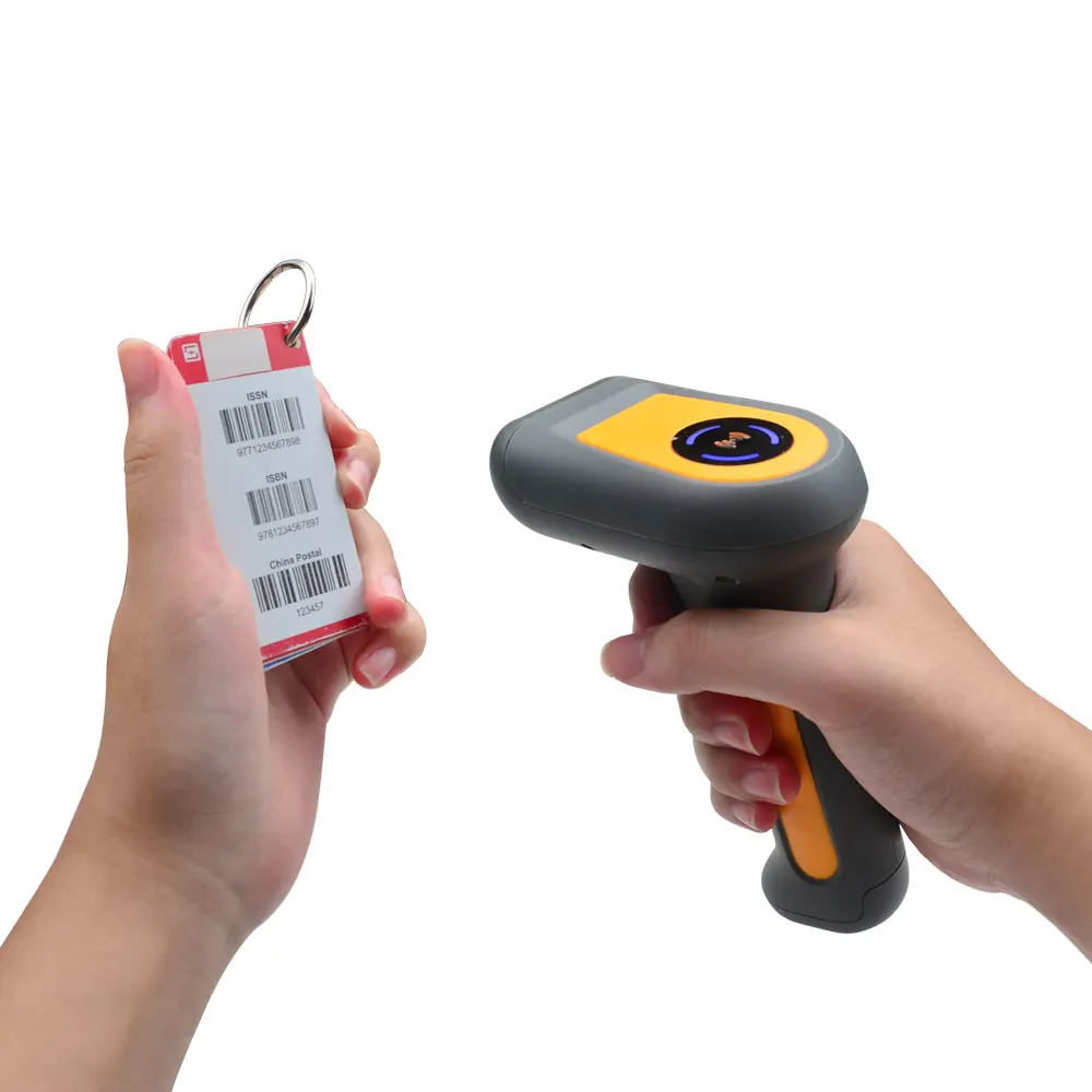 Фото Беспроводной портативный сканер штрих-кодов 1D/2D/QR с Wi-Fi и Bluetooth, дальнего действия, с док-станцией-подставкой №2