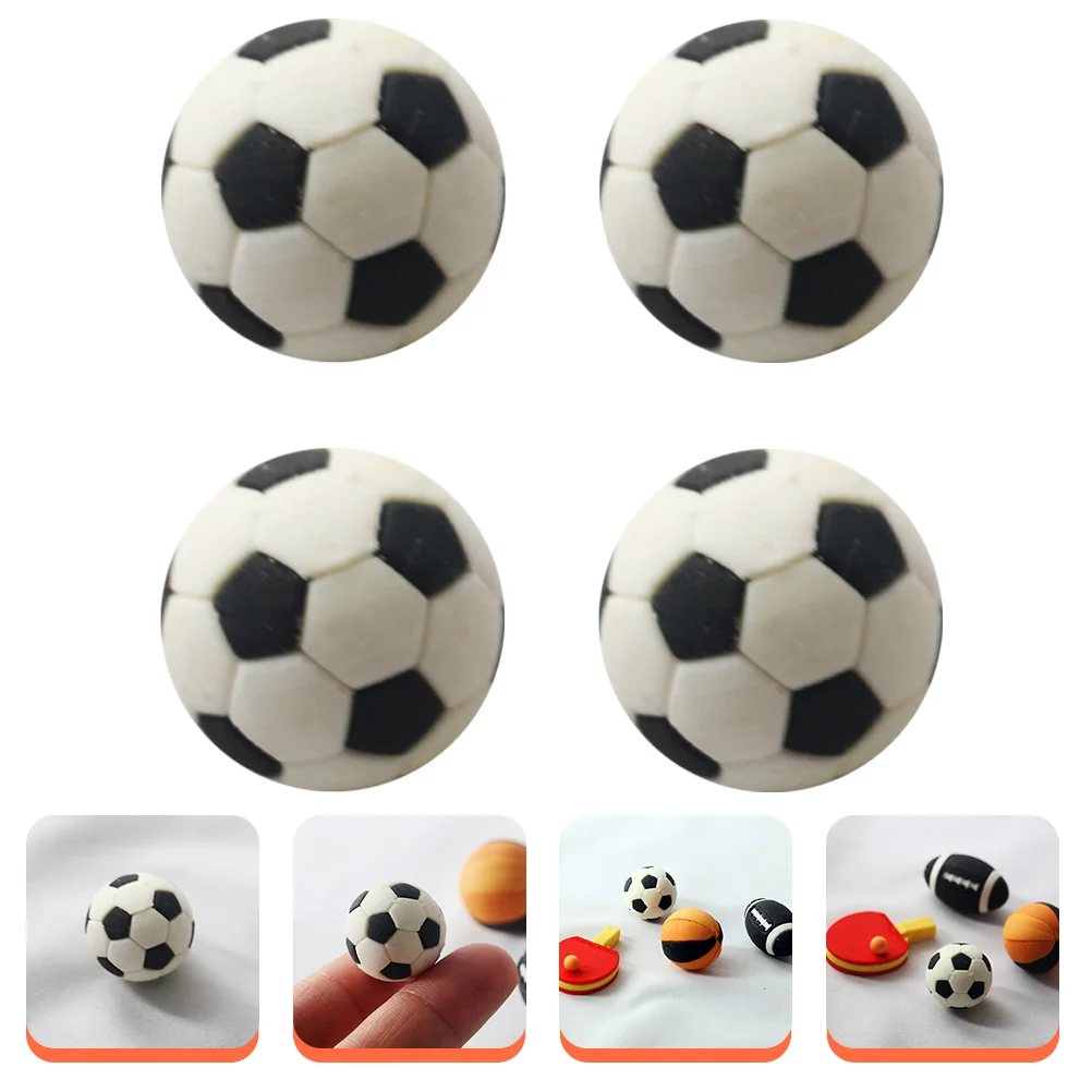 

4pcs Miniature Soccer Decors Doll House Soccer Balls Desktop Mini House Supplies