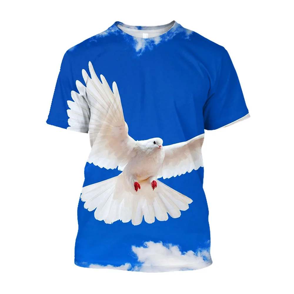Новая летняя забавная мужская/женская футболка с голубем модная повседневная
