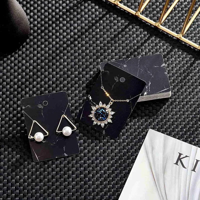 800 Pieces Marble Earring Necklace Display Card Holder Set For Earrings Necklace Jewelry Display,2.8 X 2 Inch, 2 Color