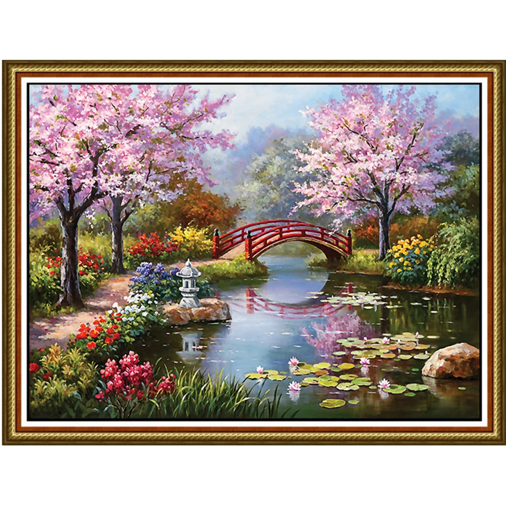 

LMHY Diy Вышивка пейзаж 11CT наборы для вышивки крестом HD Печать холст хлопчатобумажная нить полный набор для вышивки