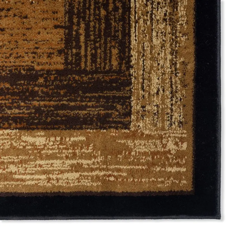 

Luxury Geometric Vega Area Rug in Stunning Black and Beige, Perfect 5'2"x7'2" Size for Any Home Decor.