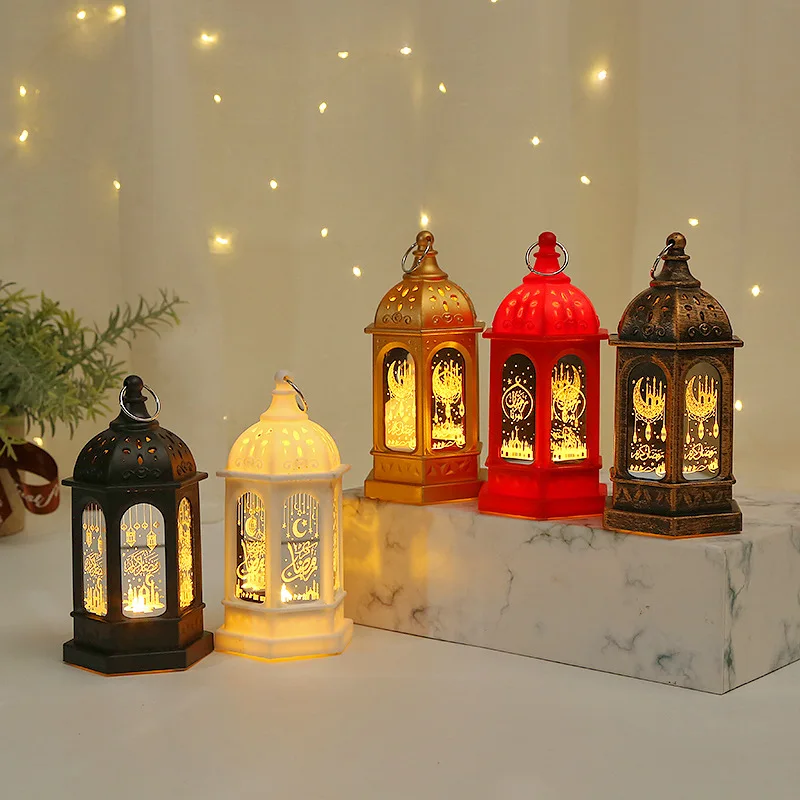 

EID Mubarak Lantern Muslim Ramadan Festival Supplies LED Portable Oil Lamp Gurbang Ramadan Decoration for Home Eid Al Adha Gifts