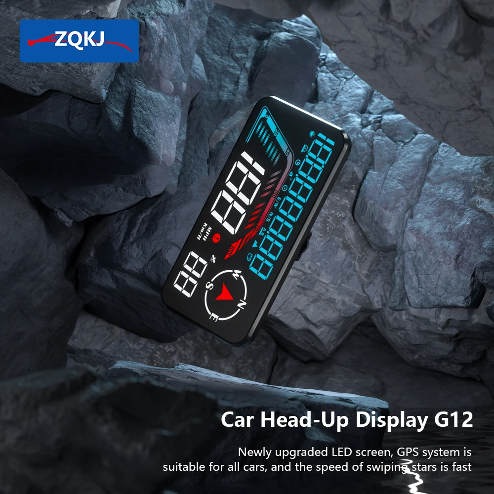 

ZQKJ 2023 New HUD Head Up Display Automotive Electronics Accessories Speedometer Smart Digital On-board Computer GPS For All Car