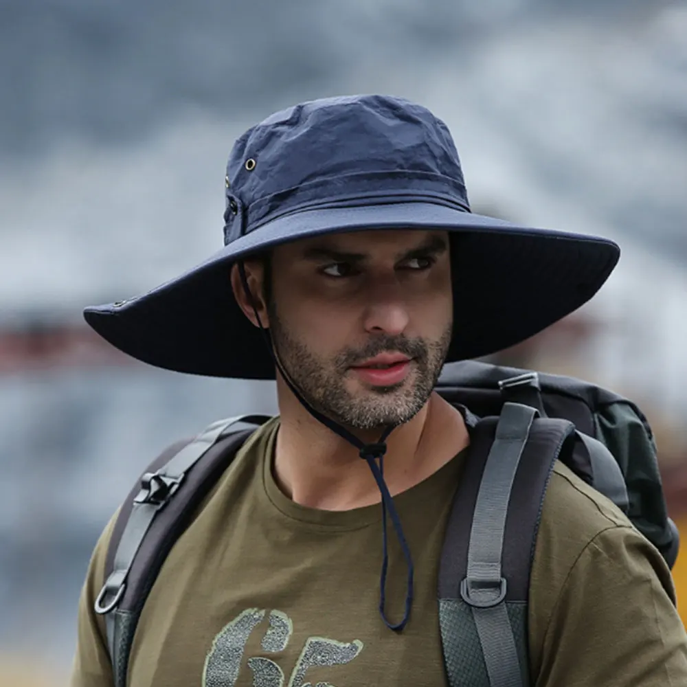 

Big Wide Brim Fisherman Hat Waterproof Outdoor Camping Sun Hat Mountaineering Cap Fashion Panama Fishing Hat Apparel Accessories