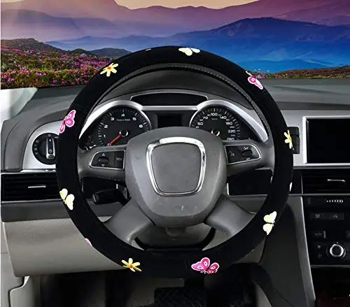 

2016 Automotive Women Embroidery Cute Car Steering Wheel Cover