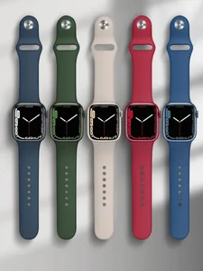 Ремешок силиконовый для Apple Watch band 44 мм 45 мм 41 мм 40 мм 49 мм 42 мм 38 мм, спортивный браслет correa iwatch Series 8 Ultra 7 se 3 5 6 4