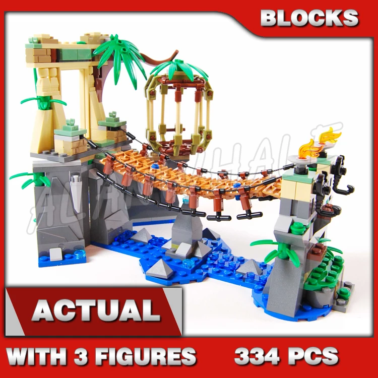 334 шт. новый Master Falls Jungle Tree Bridge Thunder 10715 Строительные блоки Сборка игрушек Кирпичи