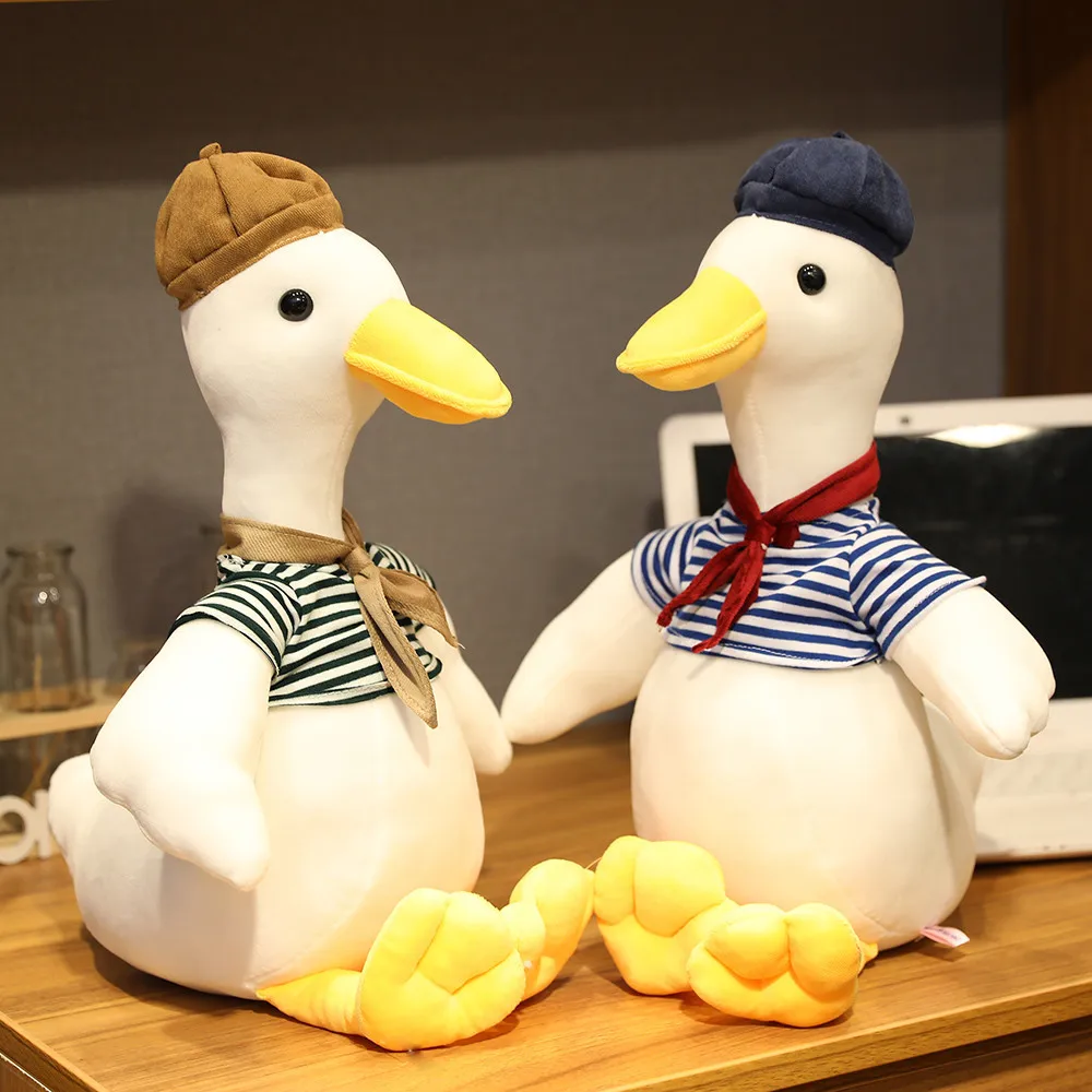 

Dressed Big White Goose Duck Kawaii Plush Toys Cartoon Comic Anime Model Doll Stuffed Toy Christmas Gift For Children