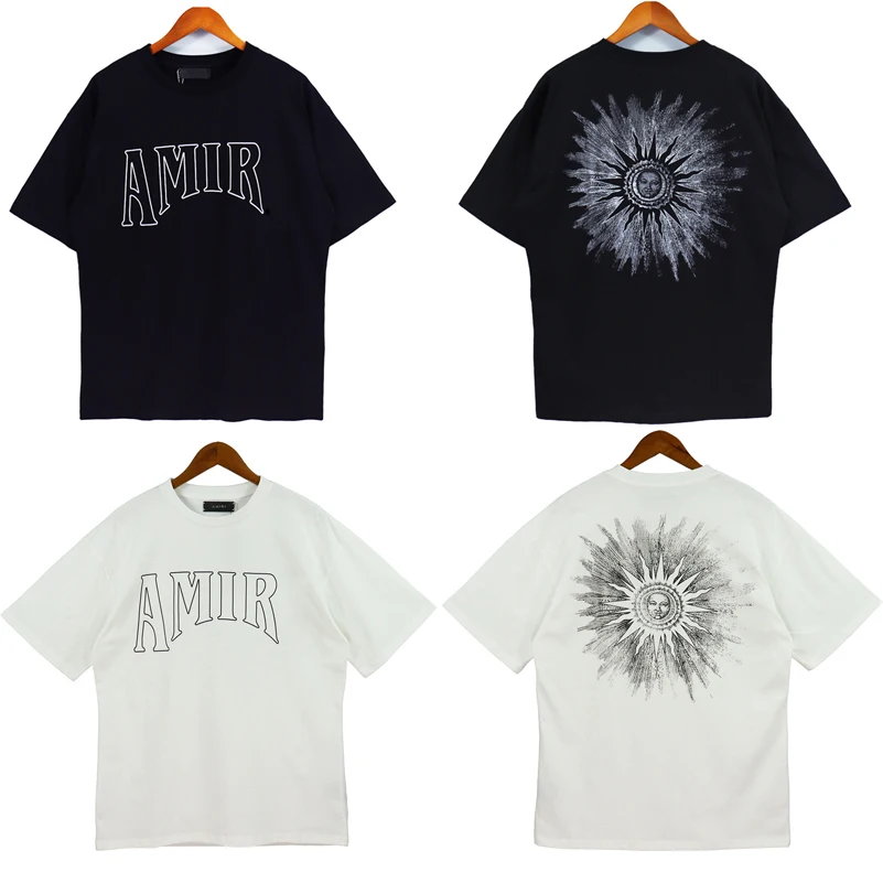 

AMIRI PURE 2023 новый принт Женская оригинальная брендовая футболка мужские топы Летняя модная футболка с коротким рукавом 100% хлопок