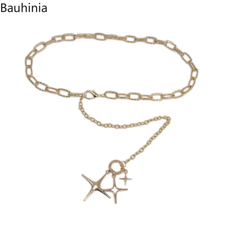 

Bauhinia Brand New Punk Style 70-90cm Meteor Metal Buckle Chain Belt Popular Fashion Thin Belt For Women