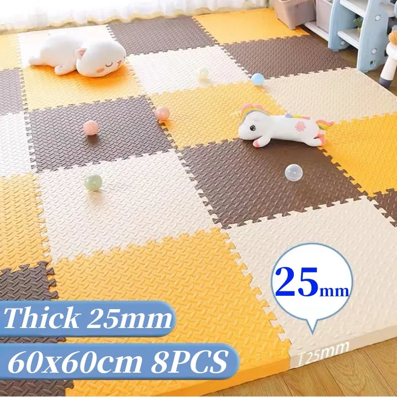 Play Mats 60x60cm Baby Game Mat 8PCS Activities Mat for Baby Thick 2.5cm Baby Mat Tatame Playmat Baby's Floor Mats Puzzle Mat