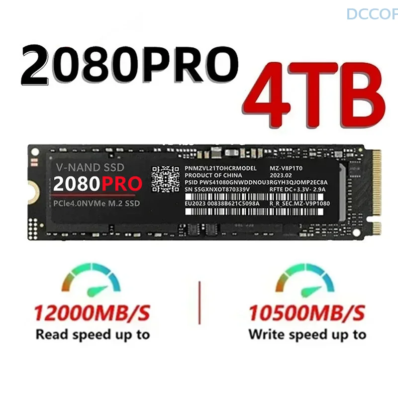 4 ТБ SSD Solid State 2080pro Жесткий диск Naff M.2 Nvme PCIE 4.0 Max Read 12000 Мбит/с Игровой внутренний