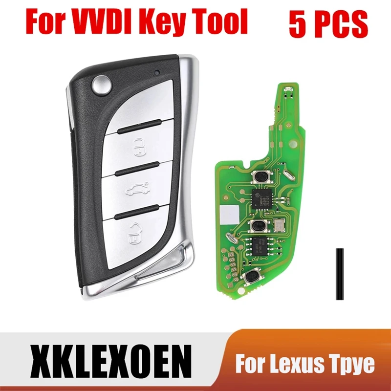 

5 Piece Xhorse XKLEX0EN Universal Wire Remote Key Fob 3 Buttons Black + Silver For Lexus Type For VVDI Key Tool 5Pcs/Lot