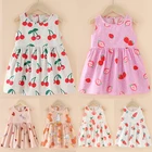 Летнее платье для девочек, детское платье без рукавов, сарафан для свадьбы, дня рождения, одежда для маленьких девочек, пышное платье для принцессы