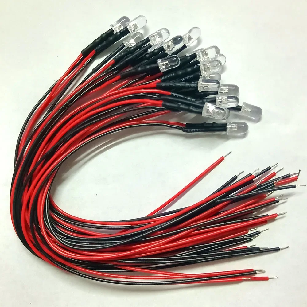 20 шт. 3 мм 5 светодиодная свеча мерцающая 5-12 В постоянного тока предварительно