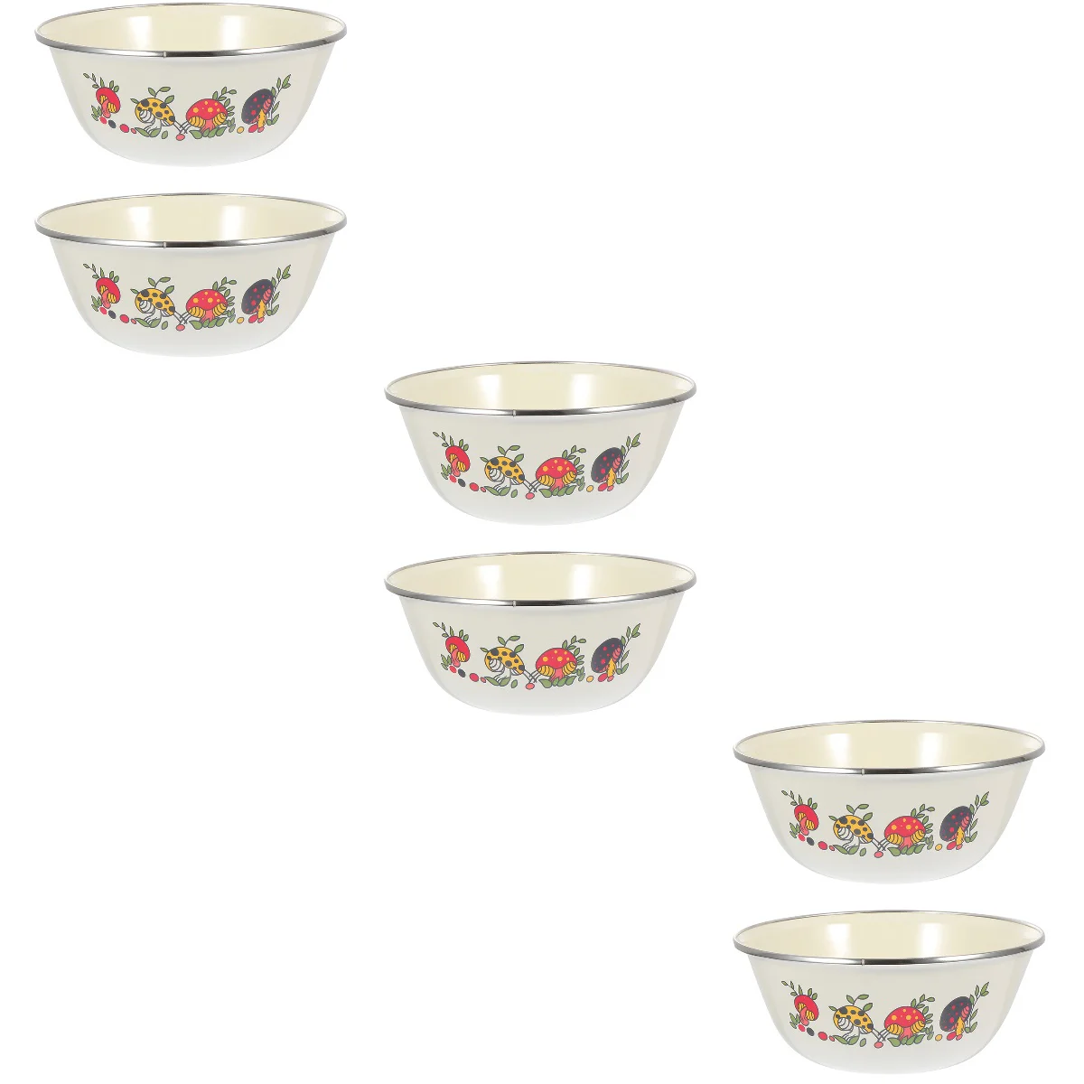 

Bowl Enamel Serving Basin Soup Salad Vintage Dish Bowls Enamelware Mixing Chinesecamping Cups Snack Pasta Noodle Wedding Home