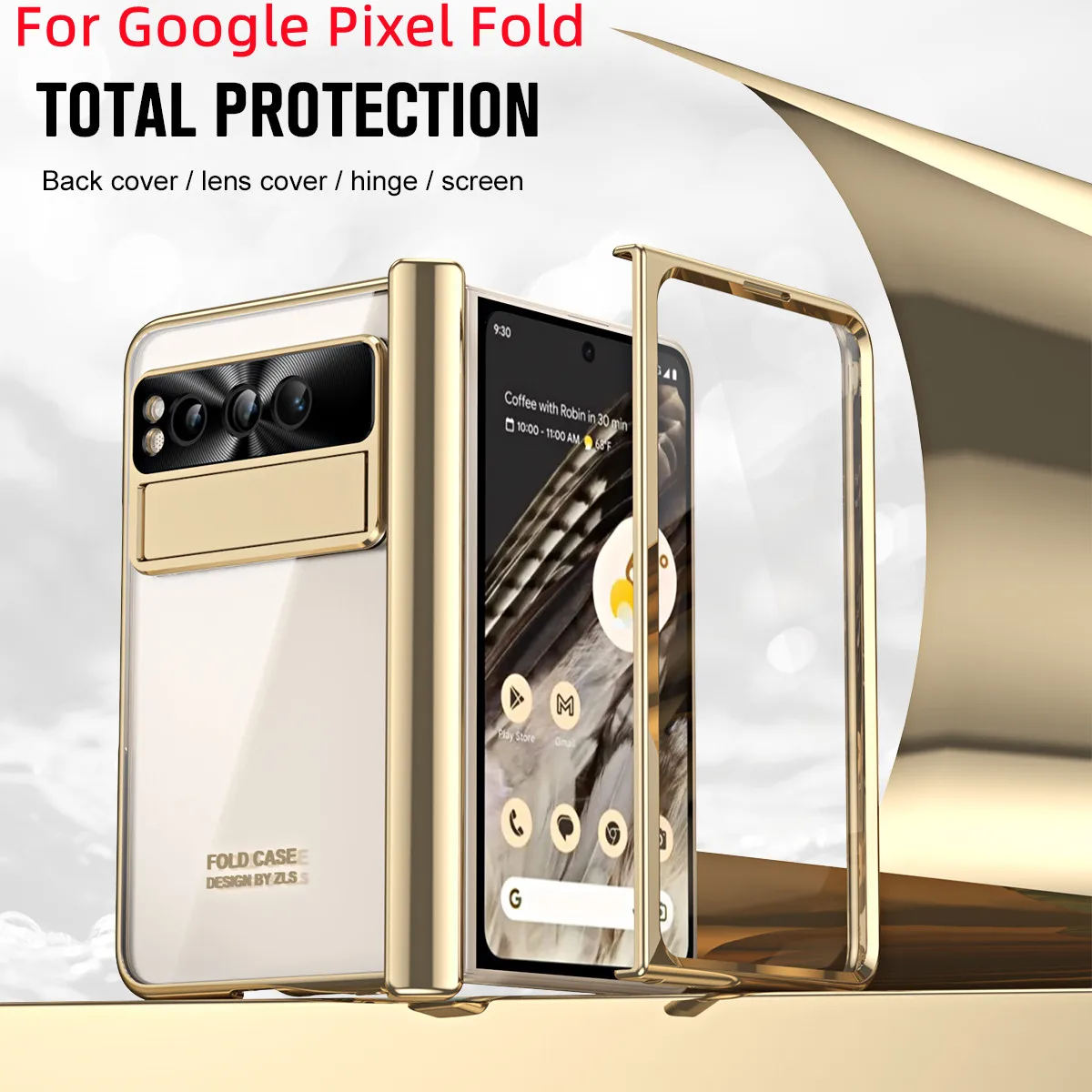 

For Google Pixel Fold Phantom Plating Transparent Phone Case Luxury Lightweight All-inclusive Protective Cover For Pixel Fold