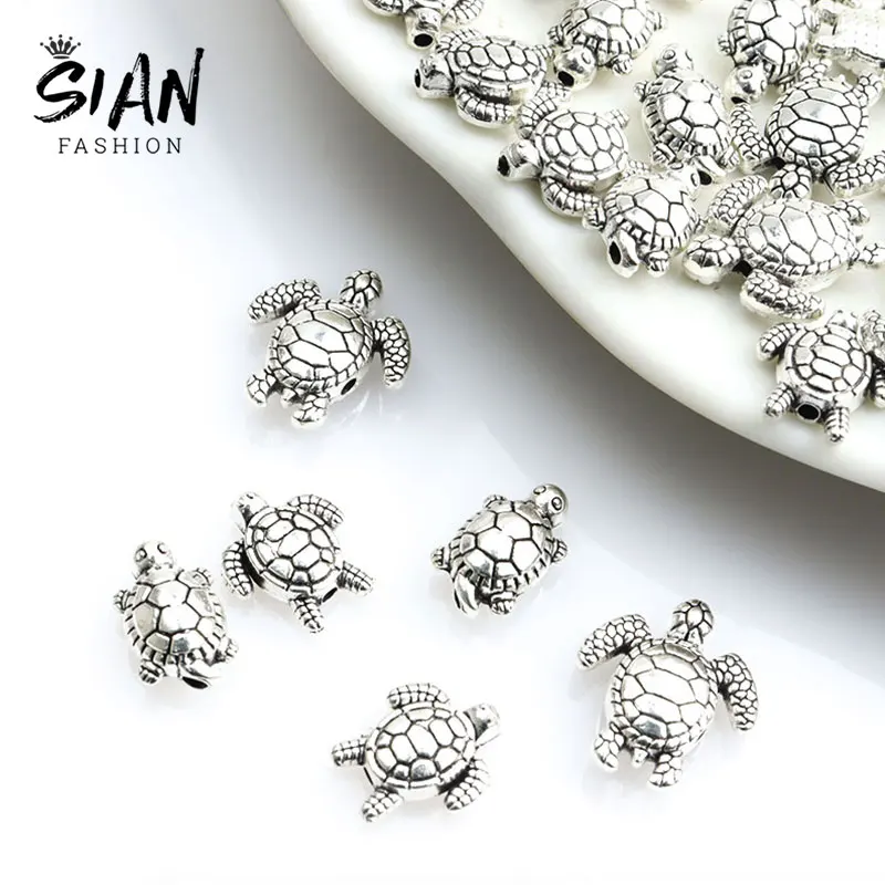 

10/20pcs Sea Turtle Loose Spacer Beads Marine Life Alloy Small Hole Beaded Charms Handmade Jewelry Making DIY Accessories Craft