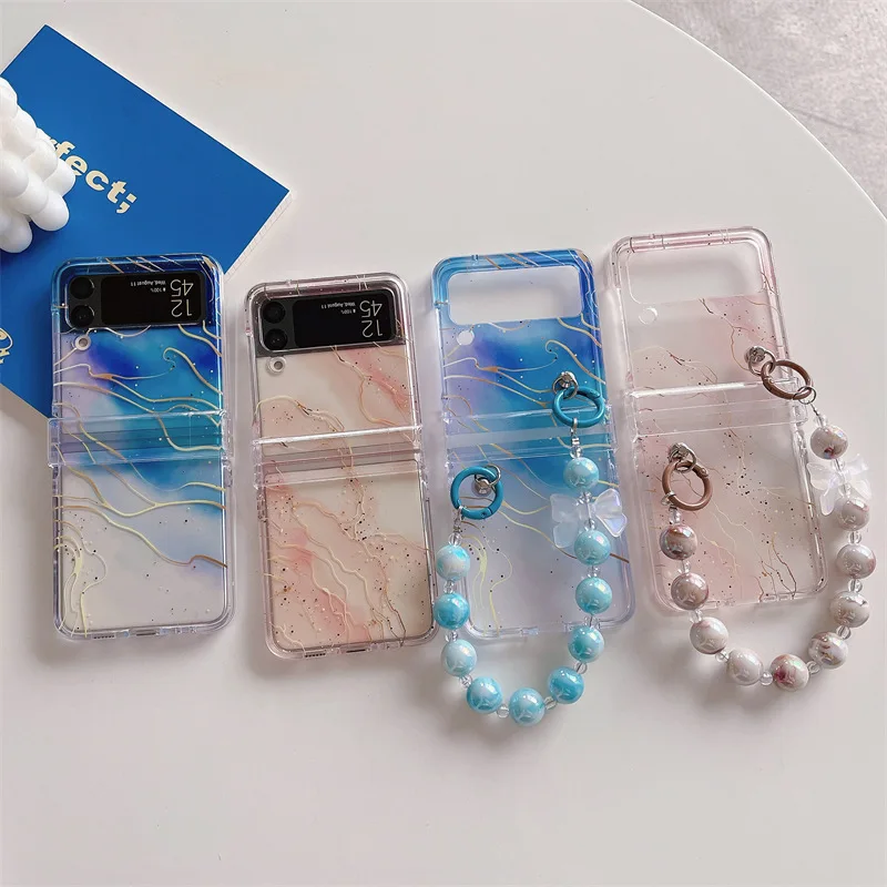 

Fashion Gold Marble Phone Case for Samsung Galaxy Z Flip 3 Z Flip 4 Hard PC Back Cover for ZFlip3 ZFlip4 Case Shell