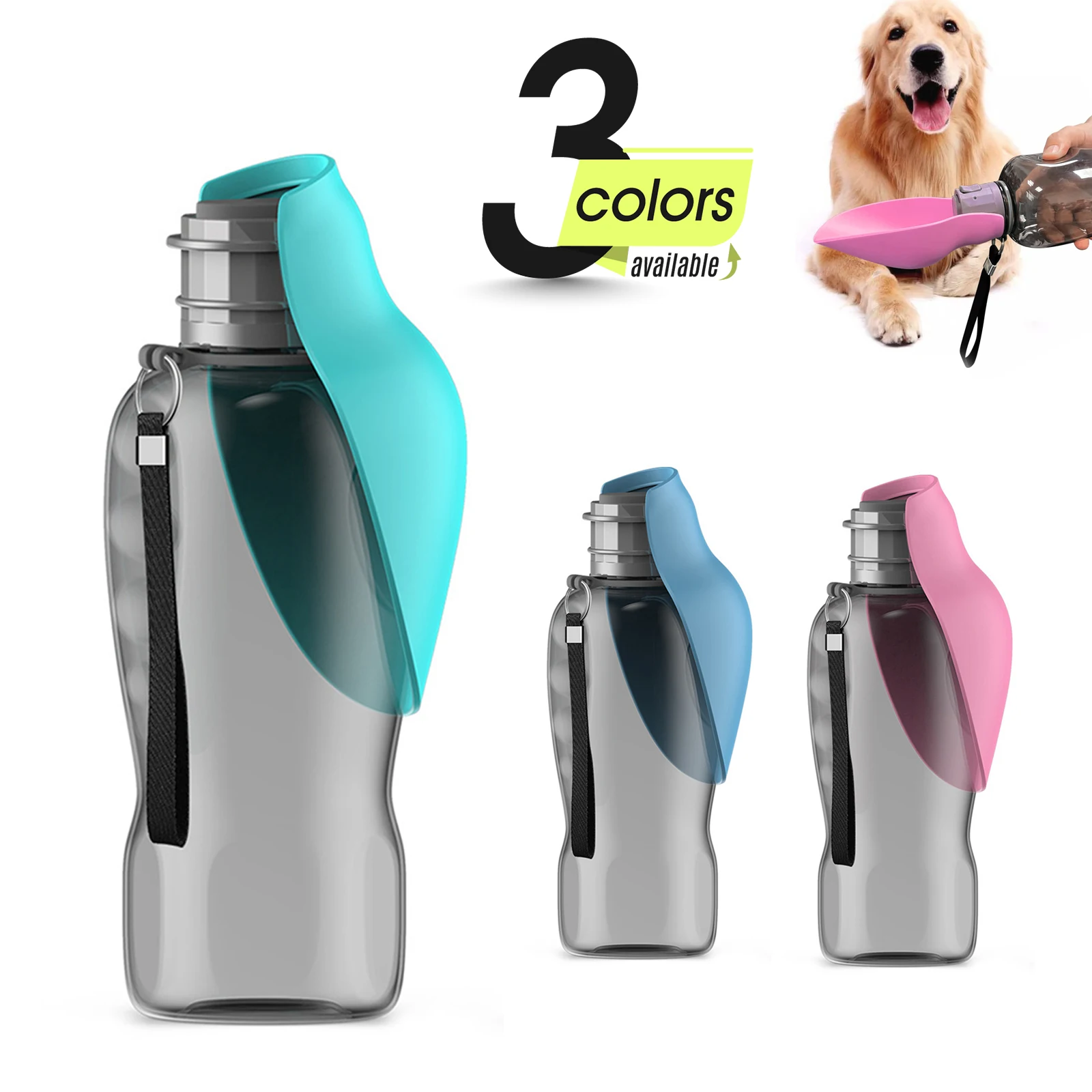 Large Dogs Water Bottle Portable High Capacity Leakproof Pet Foldable Drinking Bowl Golden Retriever Outdoor Walking Supplies