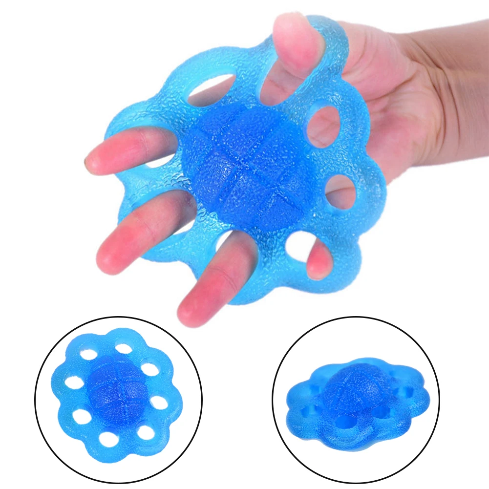 

Portable Silicone Ring Finger Trainer Grip Strength Ball Fitness Relaxing Resistance Band 8 Holes Rehabilitation Hand Exerciser