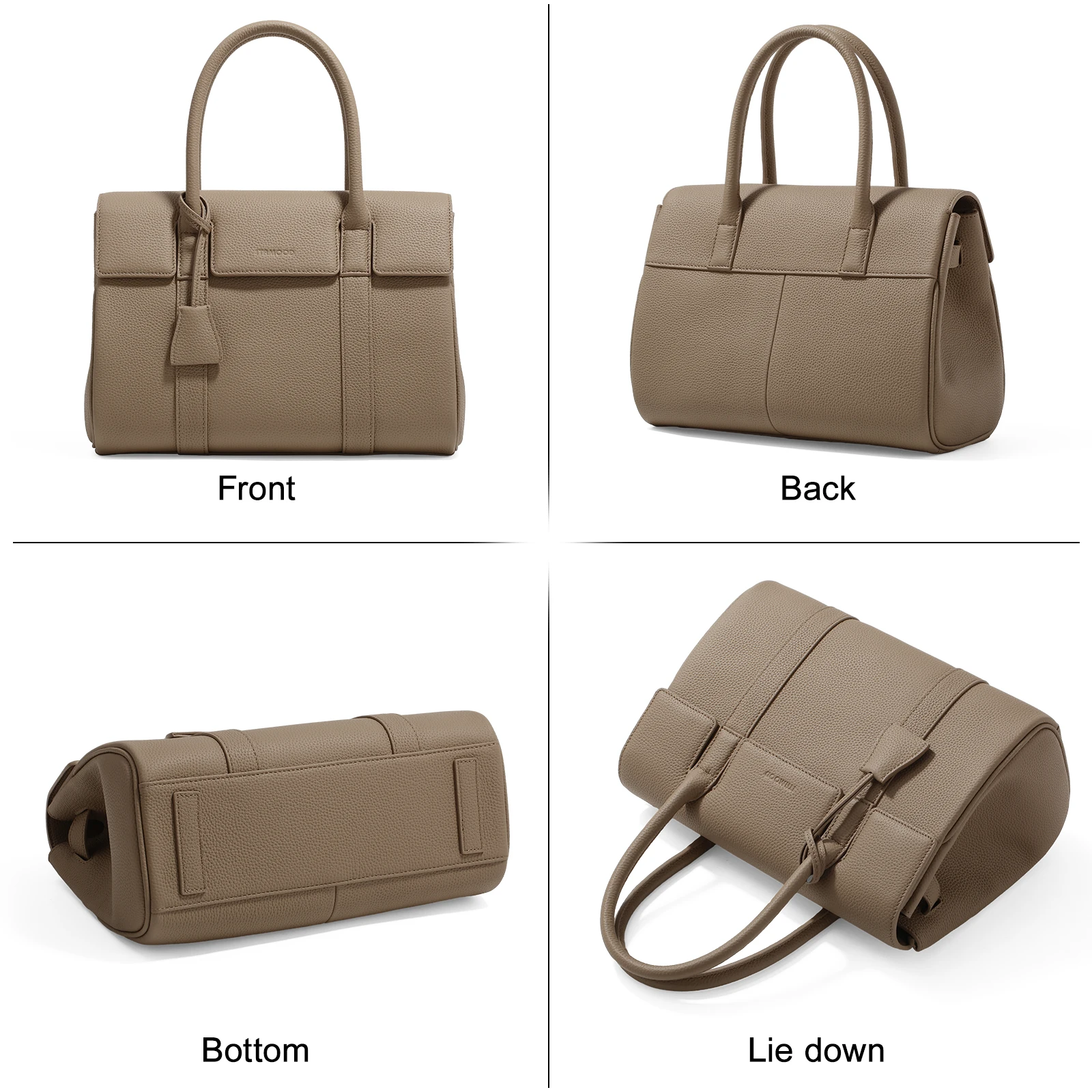 Женская сумка-тоут из воловьей кожи с белым воротником