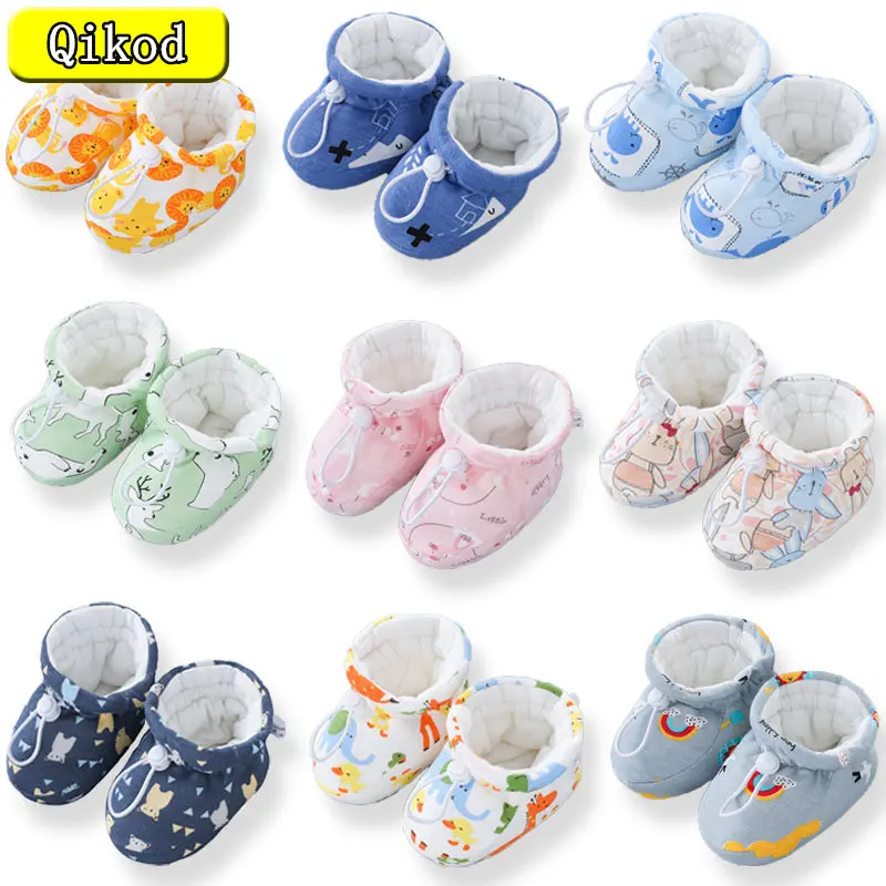 

Winter Warm baby Boots 1 Year baby Girls Boys plus cashmere thicken Soft Sole shoe Anti-slip Easy to put on and take off 0-18M