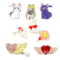 anime cartoon sailormoon moon enamel brooch pins cosplay jewelry for women men lapel pin backpack bags hat badge gifts