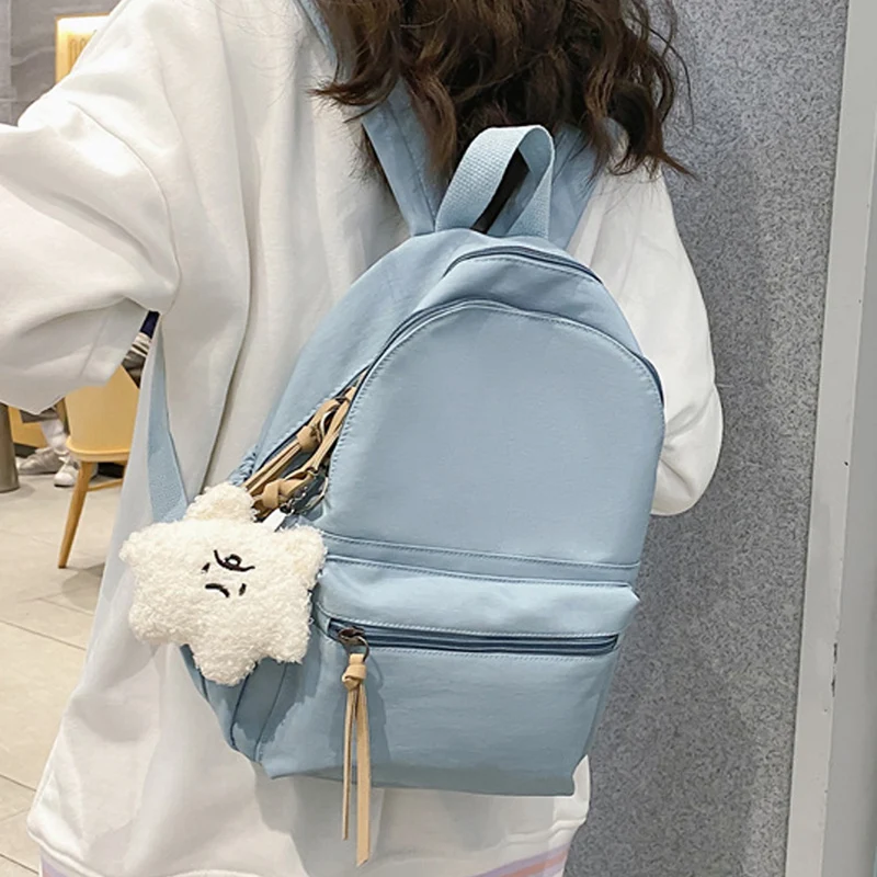 

Маленький женский рюкзак, женский водонепроницаемый нейлоновый школьный рюкзак для девочек-подростков, однотонная сумка для книг для детей, милая сумка