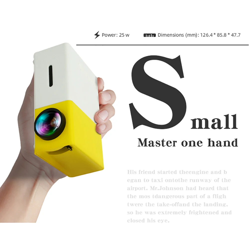 YG300 Pro LED Mini Projector 480x272 Pixels Supports 1080P 2 YG300 Pro LED Mini Projector 480x272 Pixels Supports 1080P 2