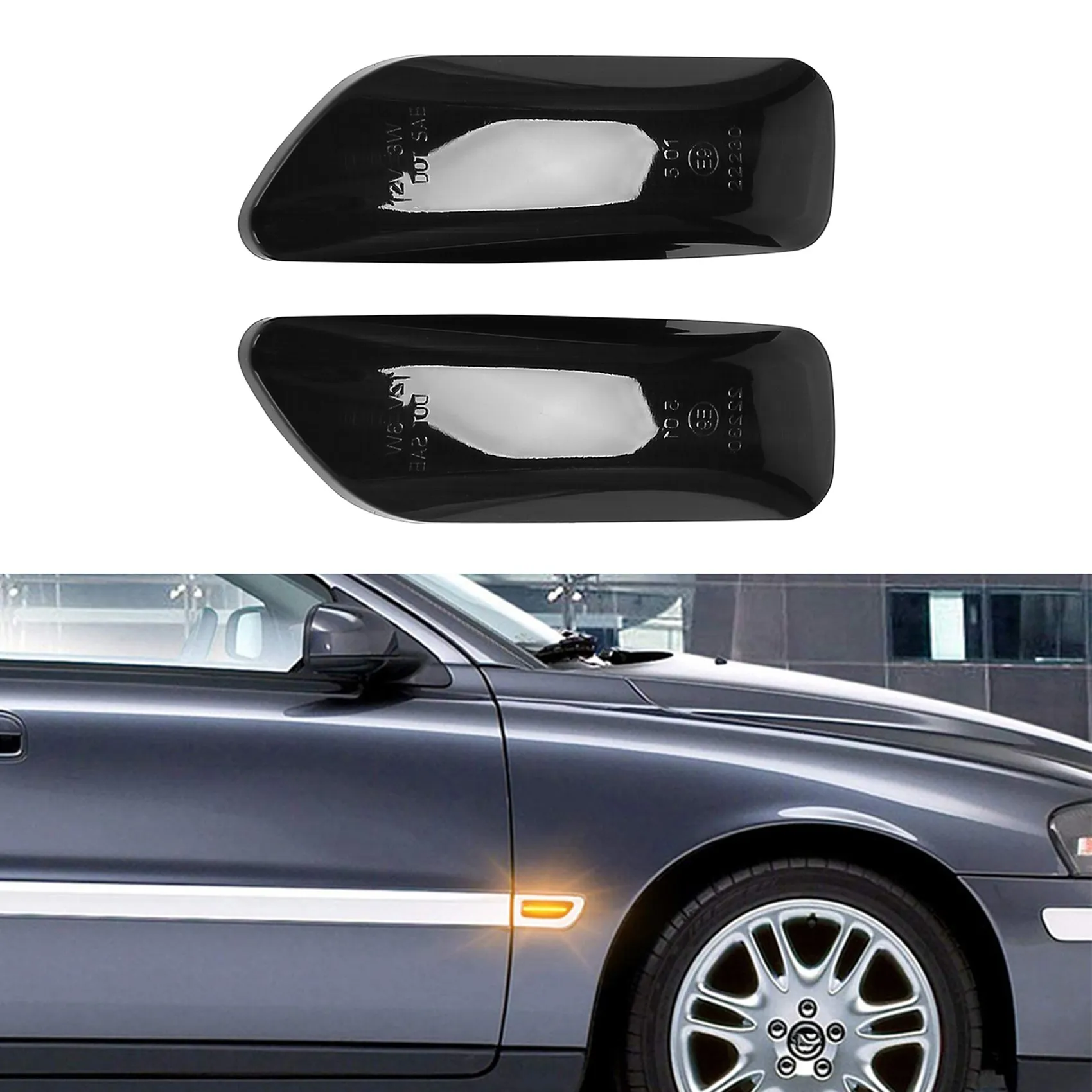 LED Side Marker Light Lamp dynamic Blinker Turn Signal for Volvo XC90 S80 XC70 V70 S60 2001-2009 Black | Автомобили и мотоциклы